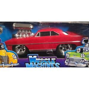 '67 Chevy Nova Too Cool  California Muscle Machines Red 1:18 Scale NIB 2002 VTG